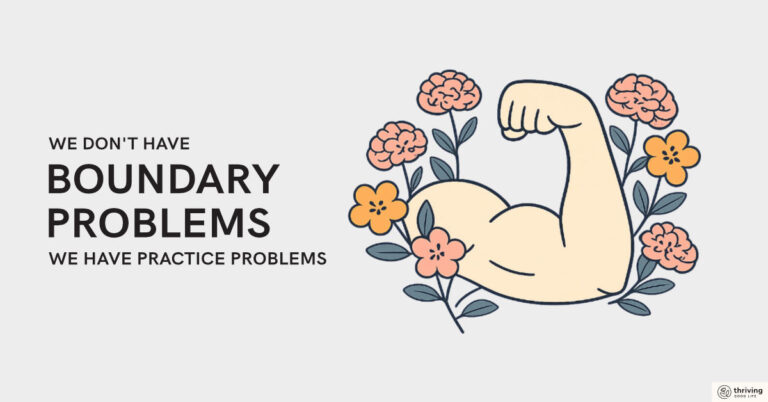 A flexed arm surrounded by flowers symbolising how boundaries are built through practice rather than willpower